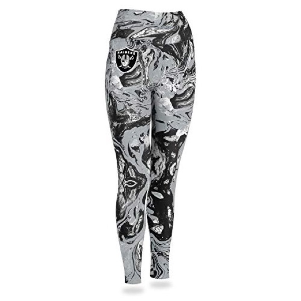ZUBAZ NFL WOMEN'S OAKLAND RAIDERS TEAM SWIRL LEGGINGS SIZE XS NWT